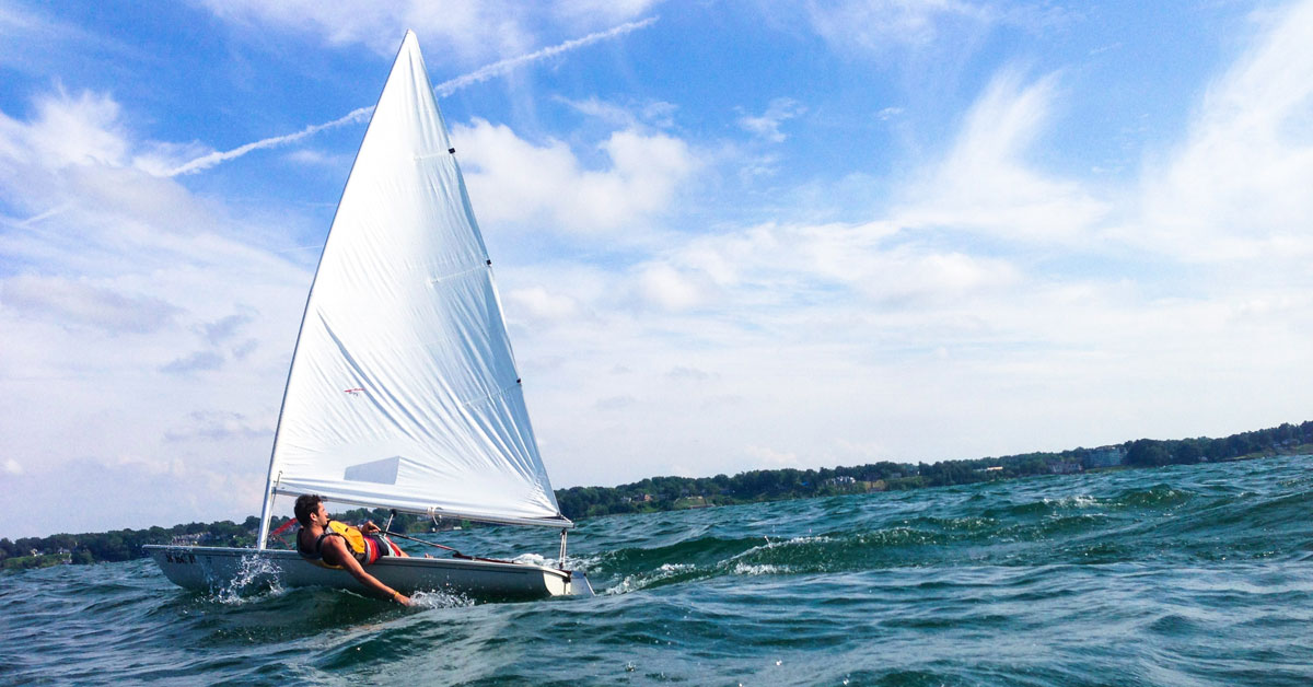 sailboat going against wind